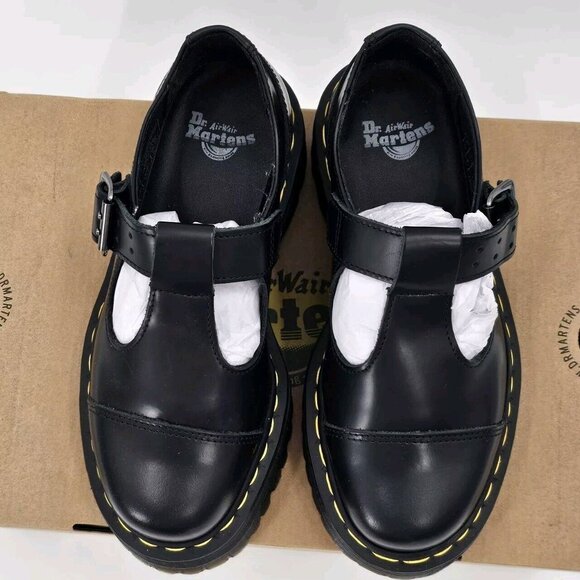 Dr Martens Bethan Oxford Platform Black Mary Jane Leather Shoes Womens US W5 NEW - Picture 2 of 9